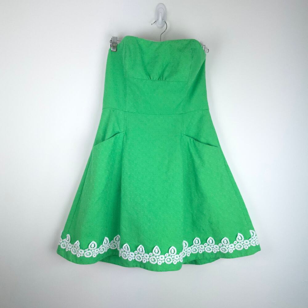 Lilly Pulitzer Blossom Jacquard Strapless Mini Dress Blossom Green Size 10